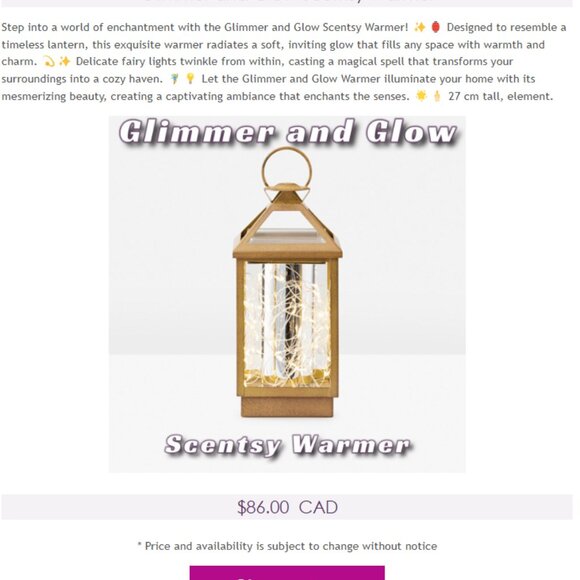 Scentsy Glimmer & Glow Warmer BNIB - Picture 7 of 7